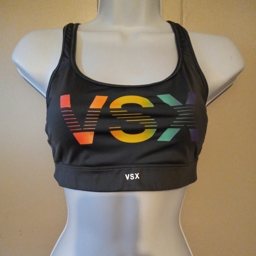 Victoria's Secret VSX The Player Sports Bra Racerback Grey  Sz S